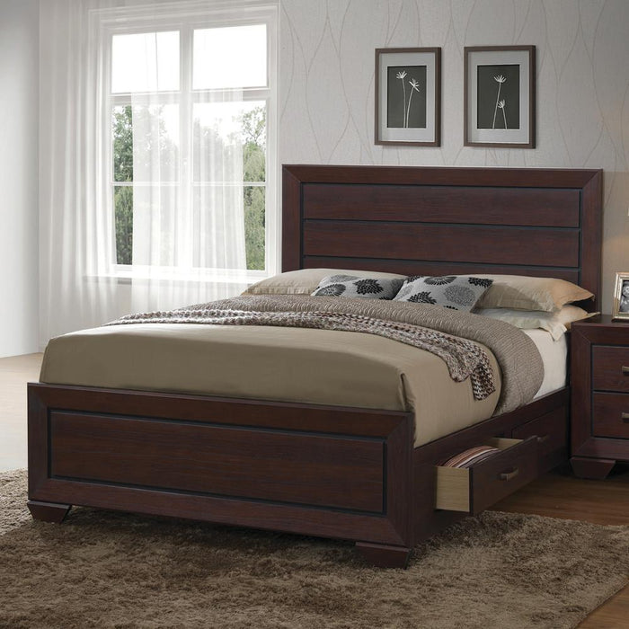 Kauffman California King, Eastren King, & Queen Panel Bed Dark Cocoa - Mattress & Furniture Super Center (Tampa, FL)