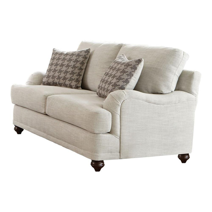 Glenn Cushion Back Loveseat Light Grey