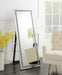 Novak Rectangular Cheval Floor Mirror Silver - Mattress & Furniture Super Center (Tampa, FL)