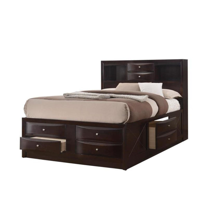 Crown Mark Emily Queen Captain's Storage Bed in Dark Cherry image