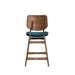 Oscar Counter Chair With Forest Green Cushion-Walnut