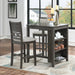 Gia 3 Pc 30" Storage Counter Table & 2 Chairs-Gray
