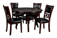 Gia 5 Pc 47" Round Dining Table & 4 Chairs-Ebony