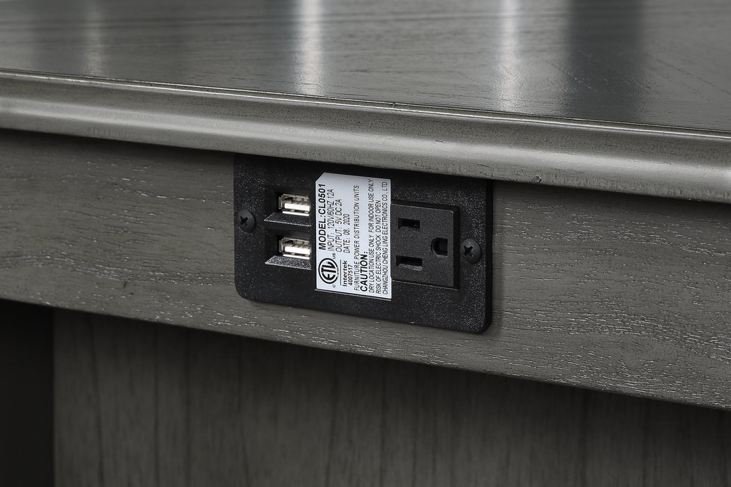 Amy 5 Pc 60" Counter Storage Table+Chairs-Gray