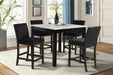 Celeste 5Pc 42" Marble Finish Counter Table & 4 Chairs-Black