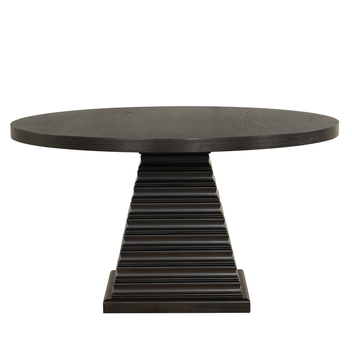Plateau Round Table Pedestal Base Top-Rustic Espresso