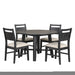 Sable Crest 5 Piece Round Dining Table & 4 Chairs-Black