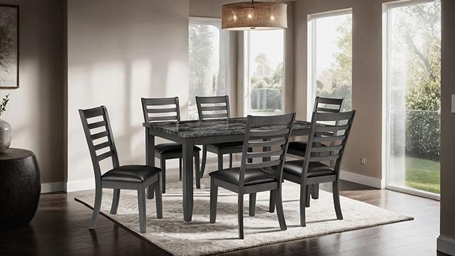 Adia 7 Pc Dinning Table Set Grey & Brown - Mattress & Furniture Super Center (Tampa, FL)