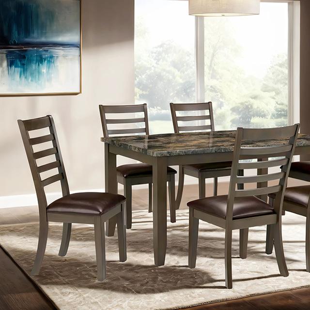 Adia 7 Pc Dinning Table Set Grey & Brown - Mattress & Furniture Super Center (Tampa, FL)