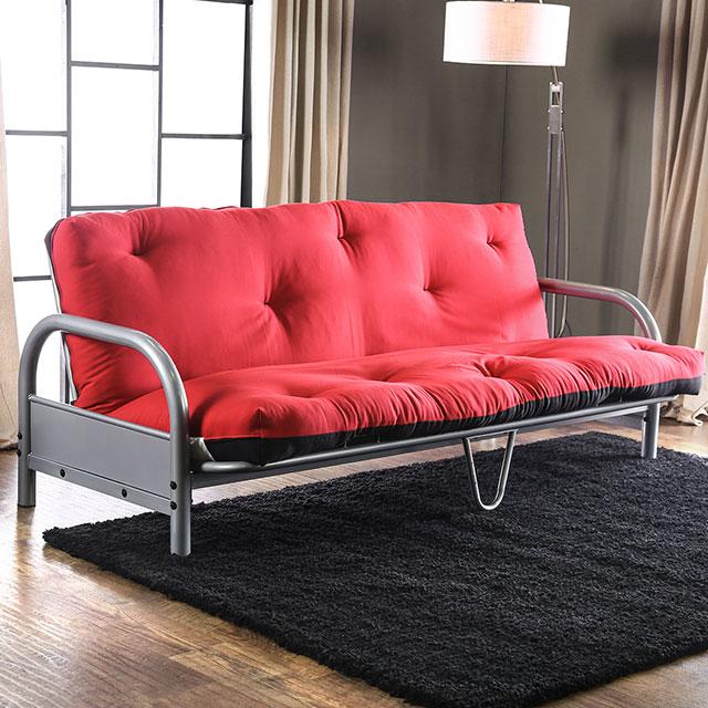 Aksel Black/Red Futon Mattress, Black, Red & Gray - Mattress & Furniture Super Center (Tampa, FL)