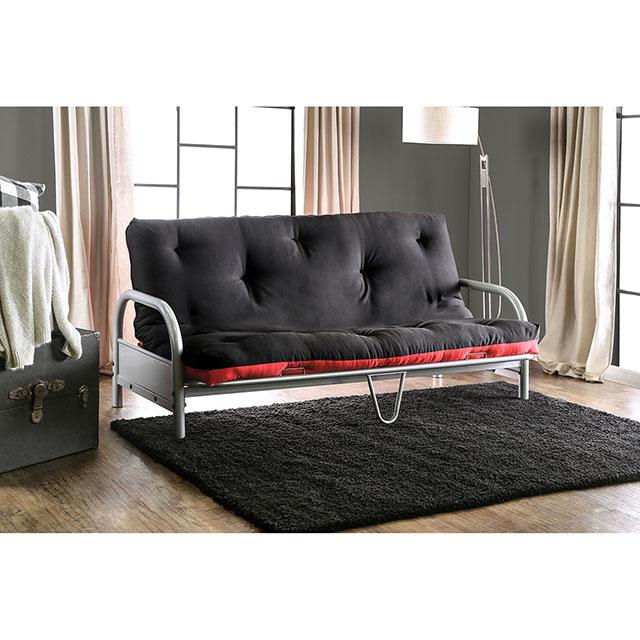 Aksel Black/Red Futon Mattress, Black, Red & Gray - Mattress & Furniture Super Center (Tampa, FL)