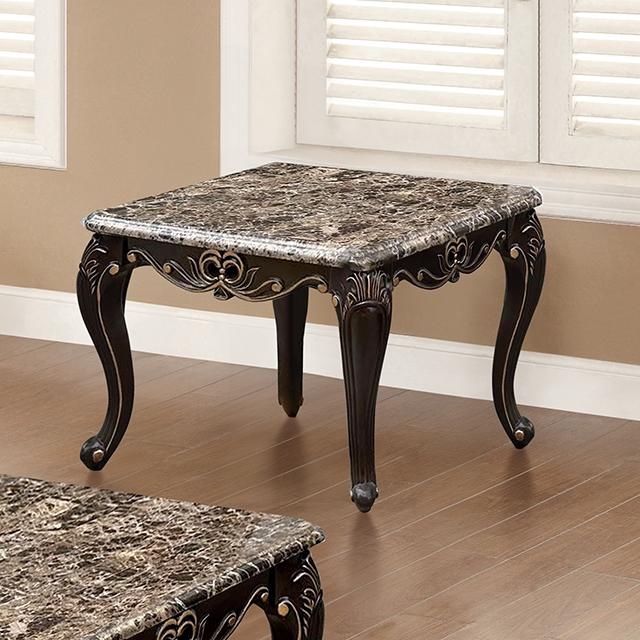 Albacete End Table Walnut & Campage - Mattress & Furniture Super Center (Tampa, FL)