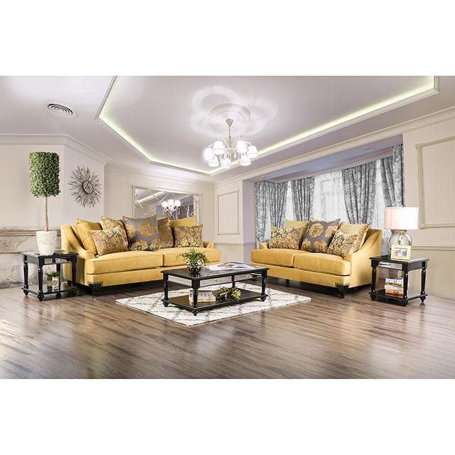 Viscontti Gold/Gray Sofa, Gold - Mattress & Furniture Super Center (Tampa, FL)