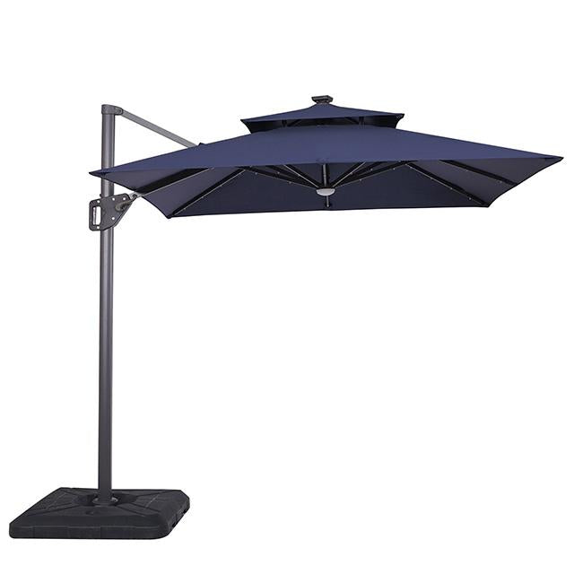 Xico 8 Ft Square Umbrella w/ Double Top w/ LED Light + 37" Large Base - Mattress & Furniture Super Center (Tampa, FL)