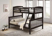 Brookings Twin/Full Bunk Bed White, Brown & Black - Mattress & Furniture Super Center (Tampa, FL)