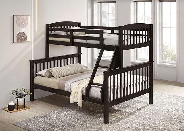 Brookings Twin/Full Bunk Bed White, Brown & Black - Mattress & Furniture Super Center (Tampa, FL)