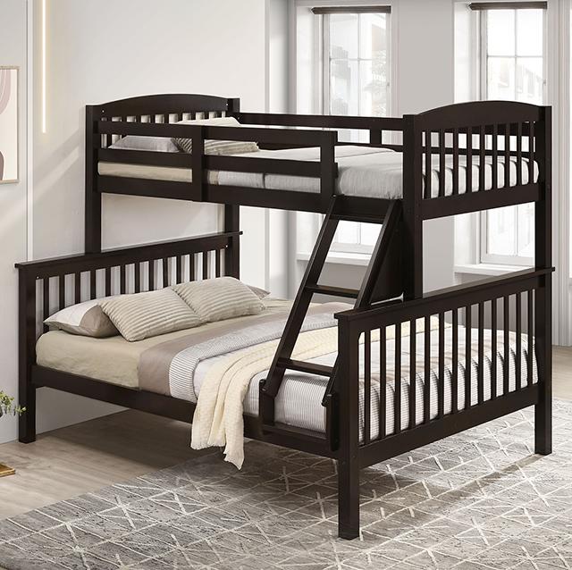 Brookings Twin/Full Bunk Bed White, Brown & Black - Mattress & Furniture Super Center (Tampa, FL)