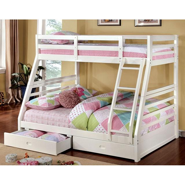 California II Cherry Twin/Full Bunk Bed w/ 2 Drawers Cherry, Walnut, Grey, &Oak - Mattress & Furniture Super Center (Tampa, FL)
