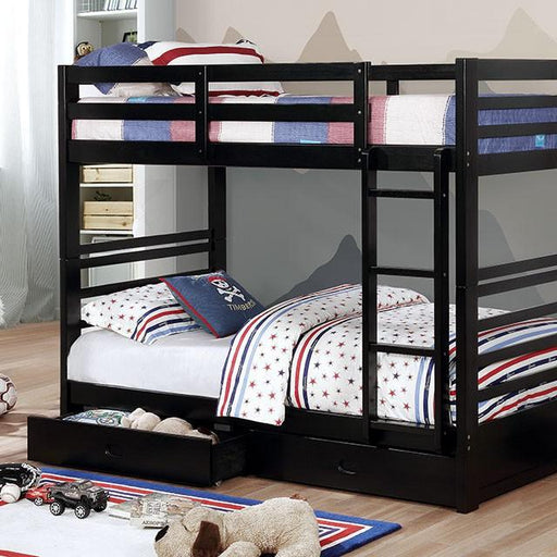 California Iv Black, Walnut, Gray, & White Twin/Twin Bunk Bed - Mattress & Furniture Super Center (Tampa, FL)