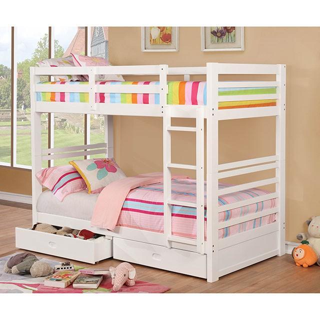 California Iv Black, Walnut, Gray, & White Twin/Twin Bunk Bed - Mattress & Furniture Super Center (Tampa, FL)