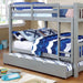 Cameron Dark Walnut, White & Gray Full/Full Bunk Bed - Mattress & Furniture Super Center (Tampa, FL)