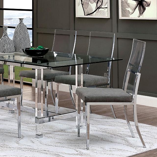 Casper 7 Pc Dining Table Set Chrome - Mattress & Furniture Super Center (Tampa, FL)