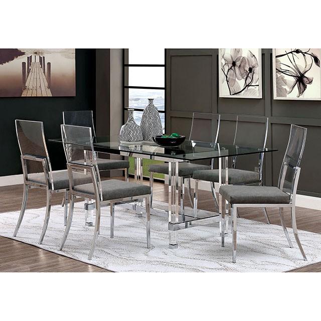 Casper Chrome Dining Table - Mattress & Furniture Super Center (Tampa, FL)