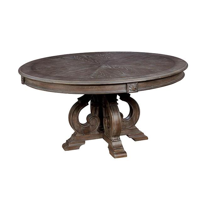 Arcadia Rustic Natural Tone Round Dining Table - Mattress & Furniture Super Center (Tampa, FL)