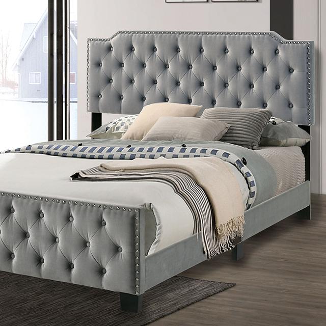 Charlize Bed Grey & Navy - Mattress & Furniture Super Center (Tampa, FL)