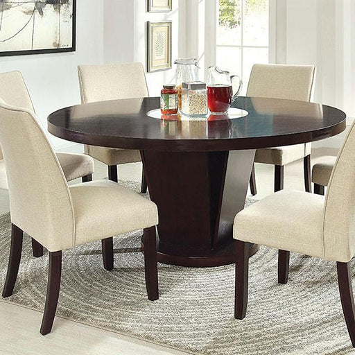 Cimma Espresso Round Dining Table - Mattress & Furniture Super Center (Tampa, FL)