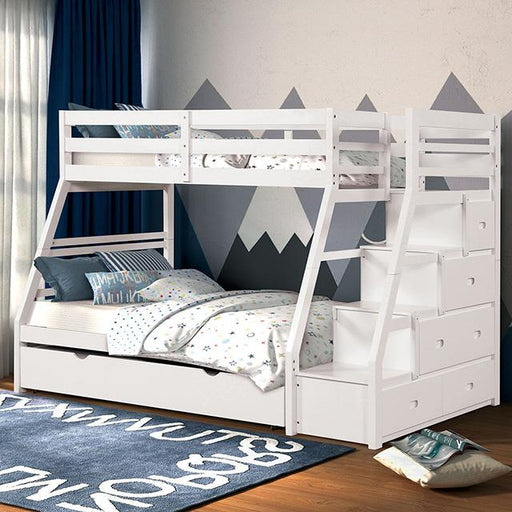 Ellington Twin/Full Bunk Bed White & Espresso - Mattress & Furniture Super Center (Tampa, FL)