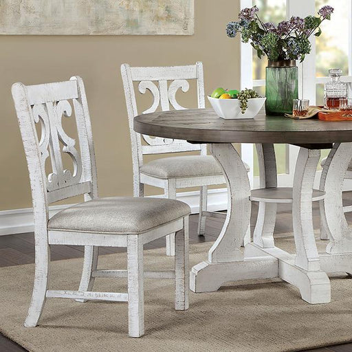 AULETTA Round Dining Table, Gray - Mattress & Furniture Super Center (Tampa, FL)