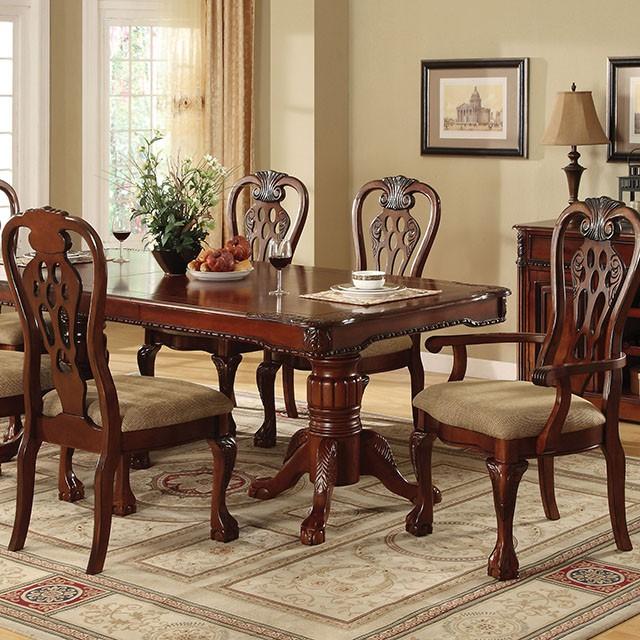GEORGETOWN Antique Cherry Dining Table w/ Double Pedestals - Mattress & Furniture Super Center (Tampa, FL)