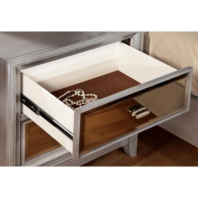 Golva E.King & Queen Bed White & Silver - Mattress & Furniture Super Center (Tampa, FL)