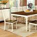 HARRISBURG Vintage White/Dark Oak Dining Table w/ 18" Butterfly Leaf - Mattress & Furniture Super Center (Tampa, FL)