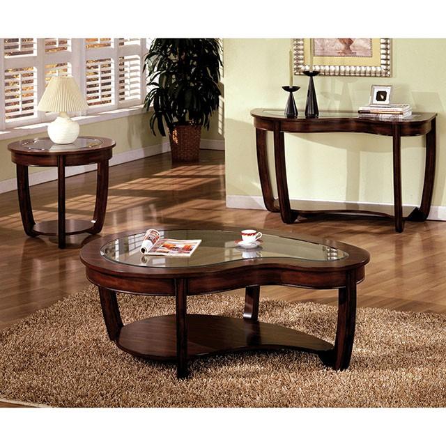 Crystal Falls Dark Cherry Sofa Table - Mattress & Furniture Super Center (Tampa, FL)