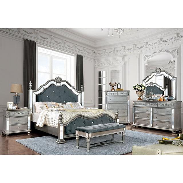 Azha Silver/Gray Bench - Mattress & Furniture Super Center (Tampa, FL)
