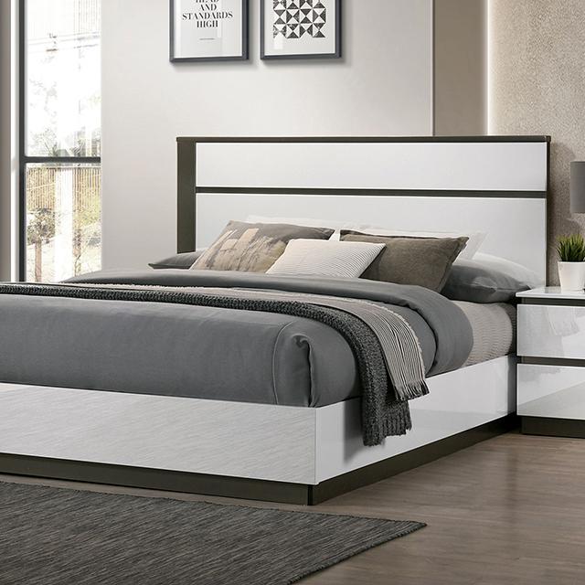 BIRSFELDEN Cal.King, E.King, & Queen Bed, White