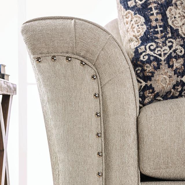 BELSIZE Loveseat Grey, Beige, & Choclate