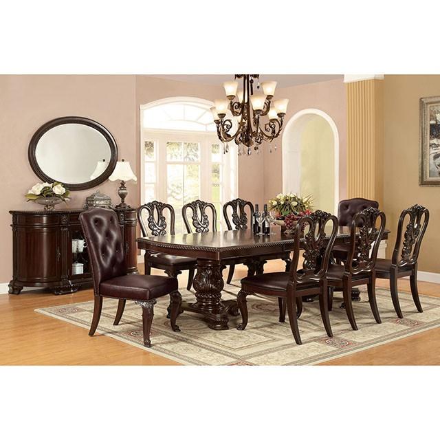 Bellagio Brown Cherry Dining Table w/ 2 Leaves - Mattress & Furniture Super Center (Tampa, FL)