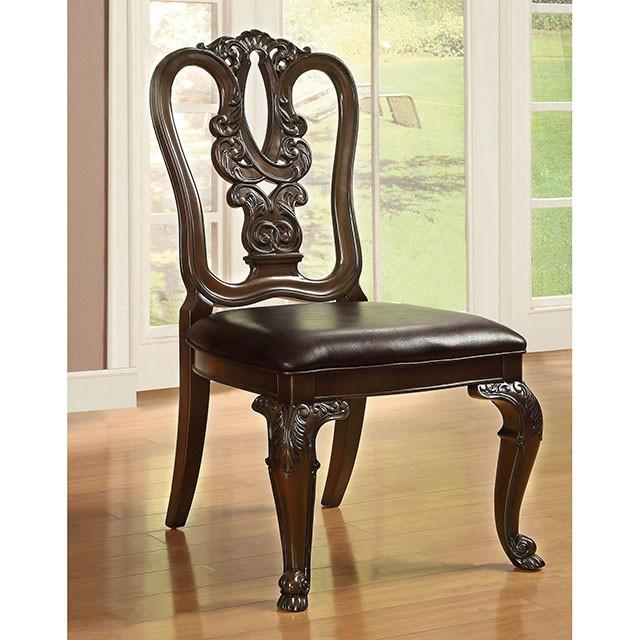 Bellagio Brown Cherry Wooden Side Chair (2/CTN) - Mattress & Furniture Super Center (Tampa, FL)