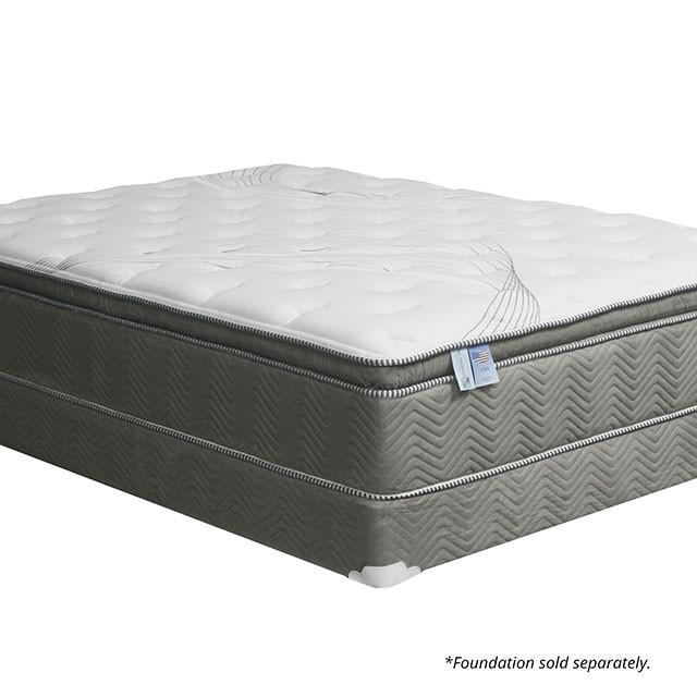STORMIN White/Gray 13" Euro Pillow Top Mattress, Cal.King - Mattress & Furniture Super Center (Tampa, FL)