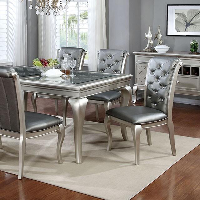 Amina Champagne Dining Table - Mattress & Furniture Super Center (Tampa, FL)