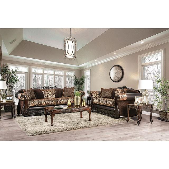 Newdale Brown/Gold Sofa - Mattress & Furniture Super Center (Tampa, FL)