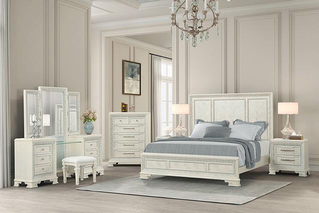 Stella Mia 4 Pc 5 Pc Queen Bedroom Set White - Mattress & Furniture Super Center (Tampa, FL)