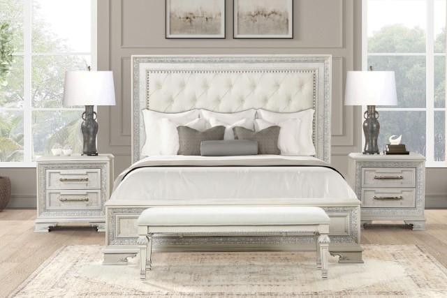 Stella Mia 4 Pc 5 Pc Queen Bedroom Set White - Mattress & Furniture Super Center (Tampa, FL)