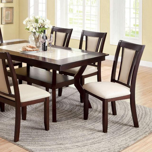 BRENT Dark Cherry/Ivory Dining Table - Mattress & Furniture Super Center (Tampa, FL)