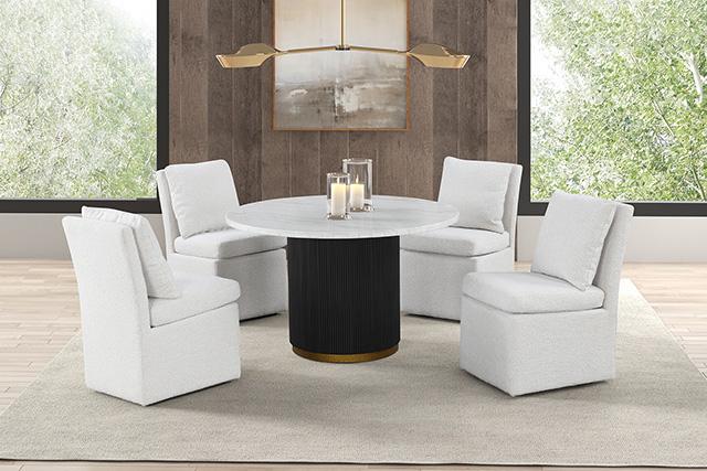 Varde 5 Pc Dining Table Set White - Mattress & Furniture Super Center (Tampa, FL)