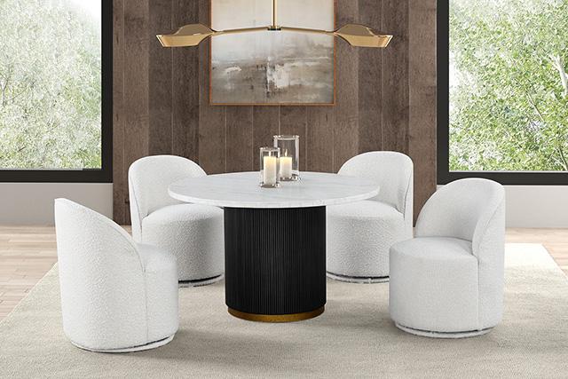 Varde 5 Pc Dining Table Set White - Mattress & Furniture Super Center (Tampa, FL)