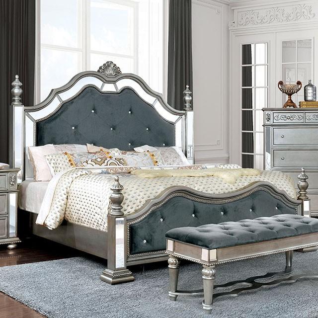 Azha Silver/Gray Cal.King & Queen Bed